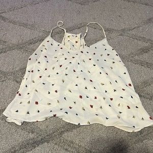 Thin strap flowy crop tank